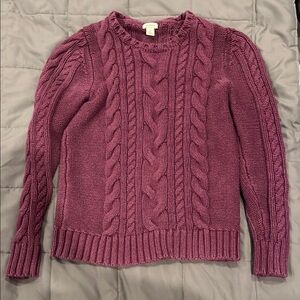 Women's Cable Knit Sweater - Purple